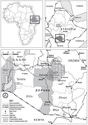 Map of Borana, Ethiopia